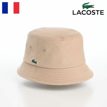 ラコステのバケットハット ONE POINT CORDUROY HAT（ワンポイント コーデュロイハット） L1336 ベージュ