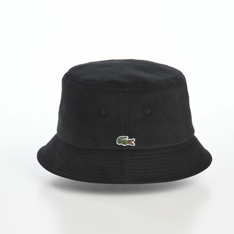 ラコステのバケットハット ONE POINT CORDUROY HAT（ワンポイント コーデュロイハット） L1336 ブラック