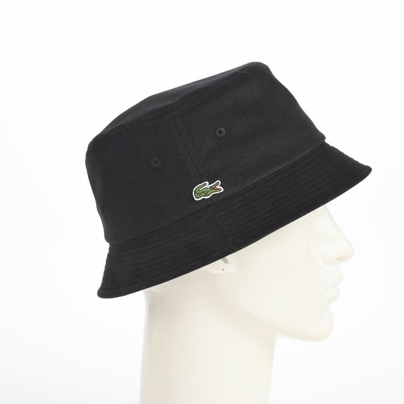 ラコステのバケットハット ONE POINT CORDUROY HAT（ワンポイント コーデュロイハット） L1336 ブラック