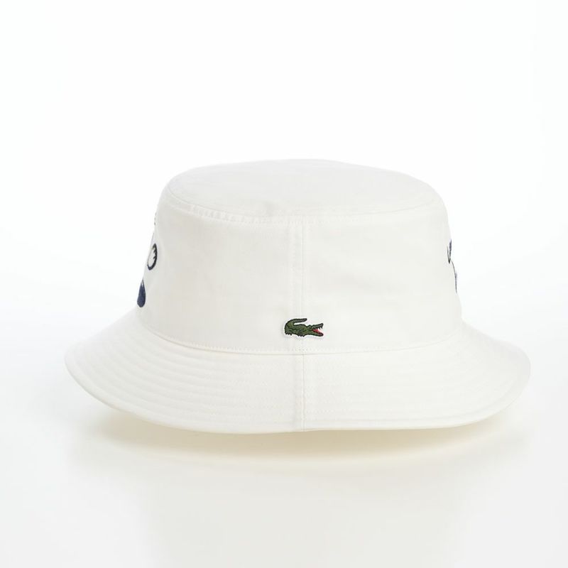 ラコステのバケットハット GOLF GRAPHIC HAT（ゴルフグラフィックハット） L1344 ホワイト