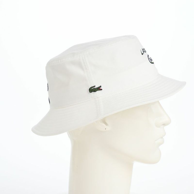 ラコステのバケットハット GOLF GRAPHIC HAT（ゴルフグラフィックハット） L1344 ホワイト