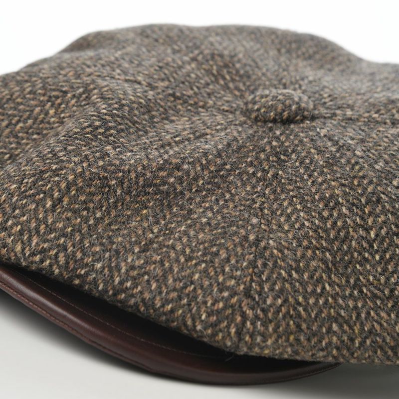 ステットソンのキャスケット HARRISTWEED LEATHRE BIG CAS（ハリスツイード レザー ビッグキャス） SE787 ブラウン