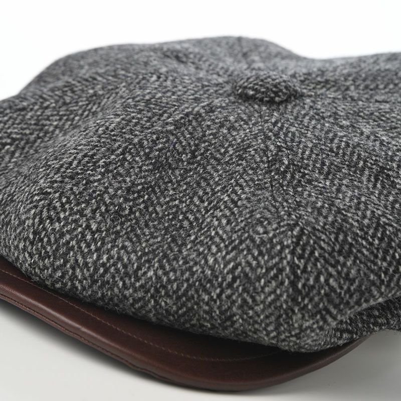 ステットソンのキャスケット HARRISTWEED LEATHRE BIG CAS（ハリスツイード レザー ビッグキャス） SE787 グレー