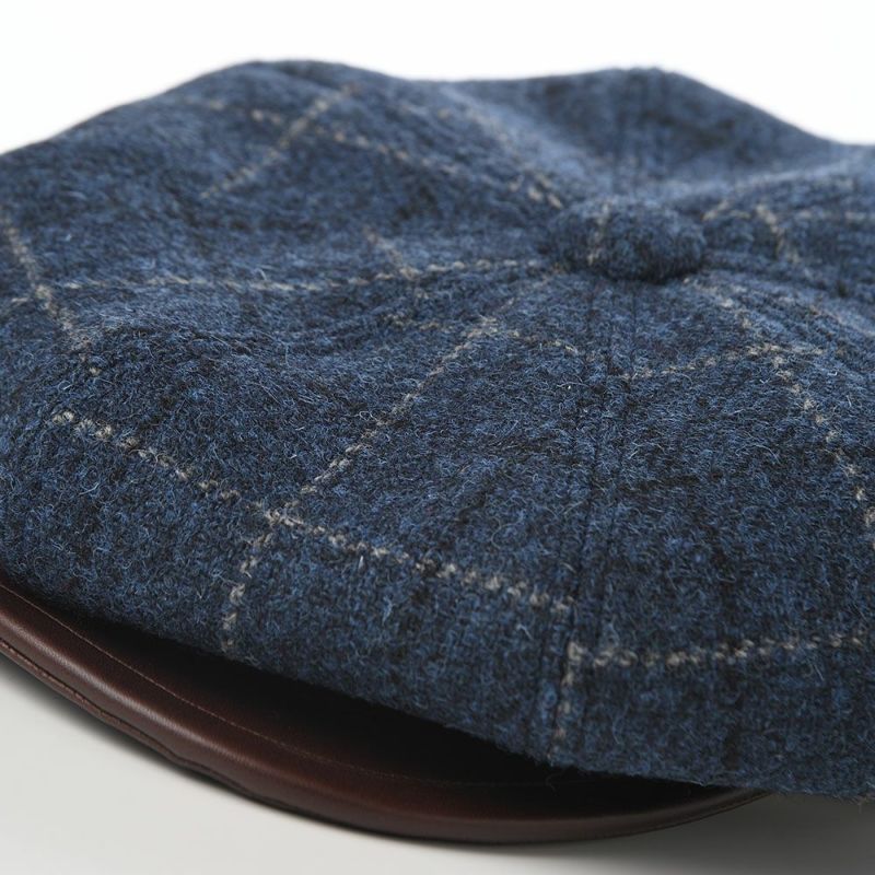 ステットソンのキャスケット HARRISTWEED LEATHRE BIG CAS（ハリスツイード レザー ビッグキャス） SE787 ネイビー