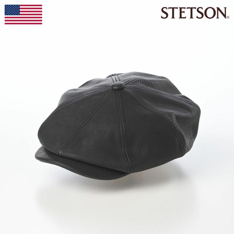 ステットソンのキャスケット SHRINK LEATHER CASQUETTE（シュリンクレザー キャスケット） SE788 ブラック