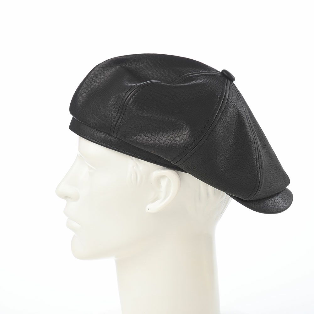 Tenderloin ブラック キャスケット ステットソン キャスケット SHRINK LEATHER CASQUETTE（シュリンク