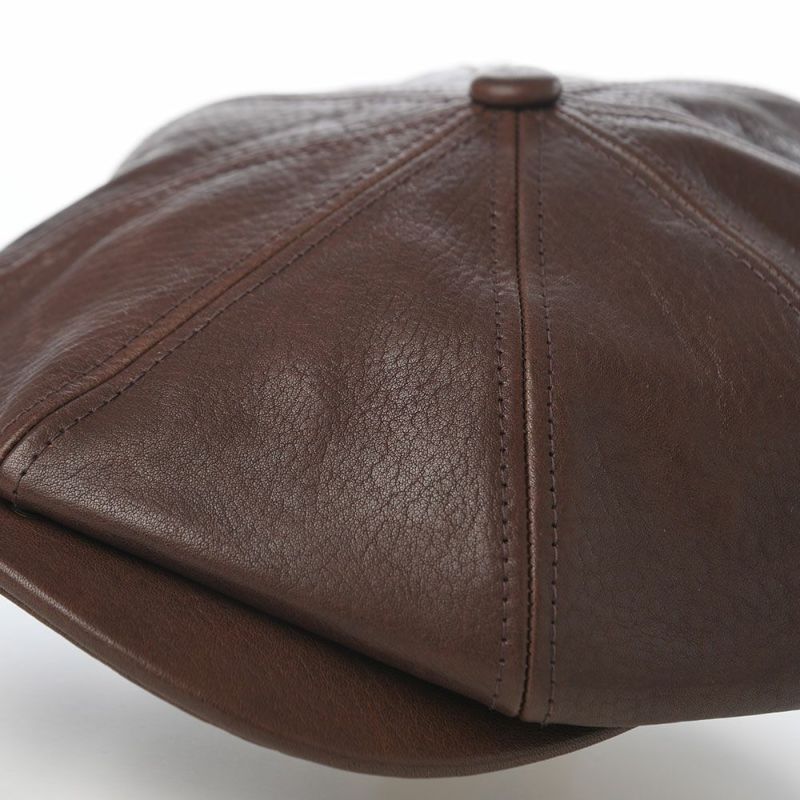 ステットソンのキャスケット SHRINK LEATHER CASQUETTE（シュリンクレザー キャスケット） SE788 ダークブラウン