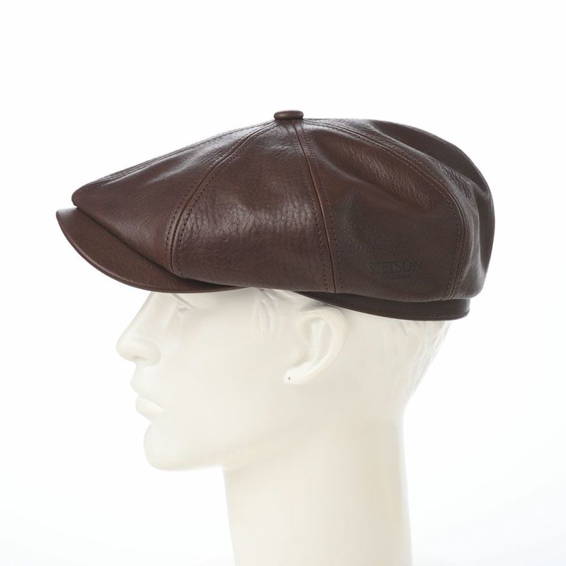 ステットソンのキャスケット SHRINK LEATHER CASQUETTE（シュリンクレザー キャスケット） SE788 ダークブラウン