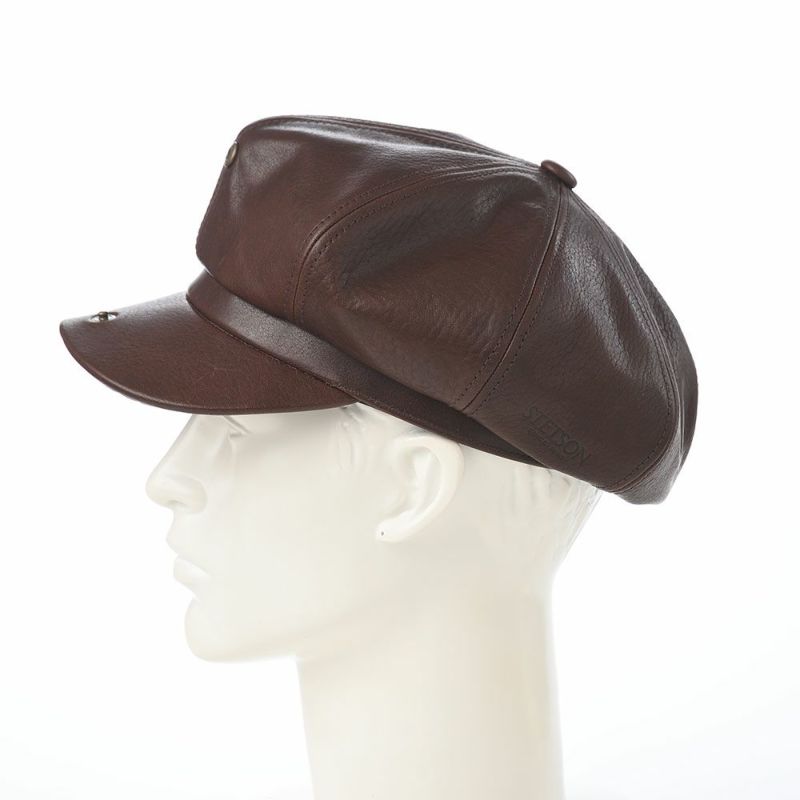 ステットソンのキャスケット SHRINK LEATHER CASQUETTE（シュリンクレザー キャスケット） SE788 ダークブラウン