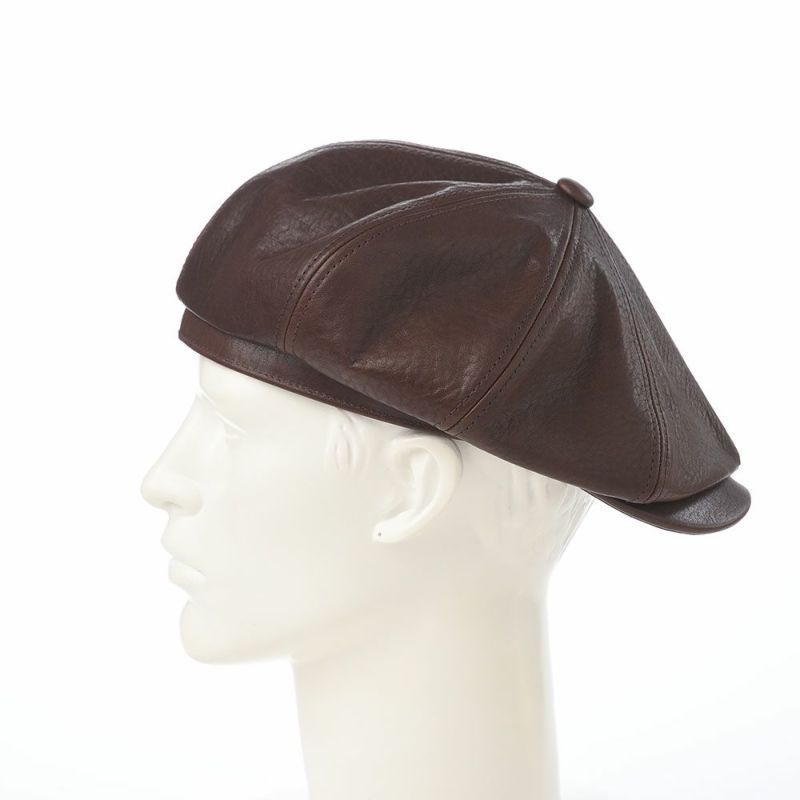 ステットソンのキャスケット SHRINK LEATHER CASQUETTE（シュリンクレザー キャスケット） SE788 ダークブラウン