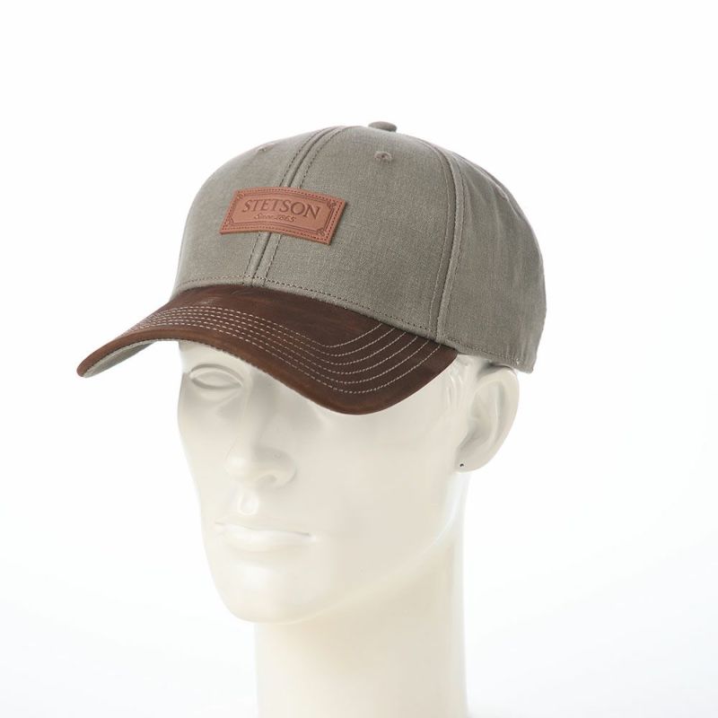 ステットソンのキャップ BASEBALL CAP COTTON LEATHRE（ベースボールキャップ コットンレザー） ST250EU ブラウン