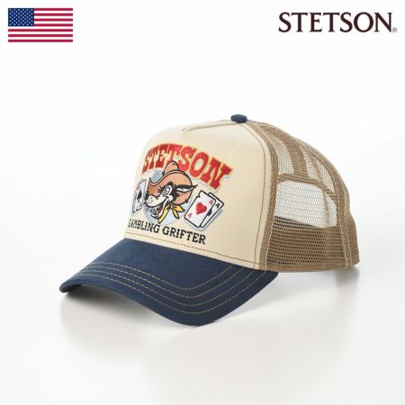 ステットソンのキャップ TRUCKER CAP GAMBLING GRIFTER（トラッカーキャップ ギャンブリンググリフター） ST258EU ネイビー