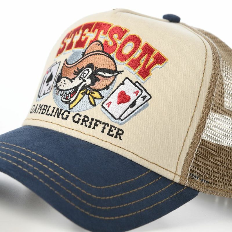 ステットソンのキャップ TRUCKER CAP GAMBLING GRIFTER（トラッカーキャップ ギャンブリンググリフター） ST258EU ネイビー