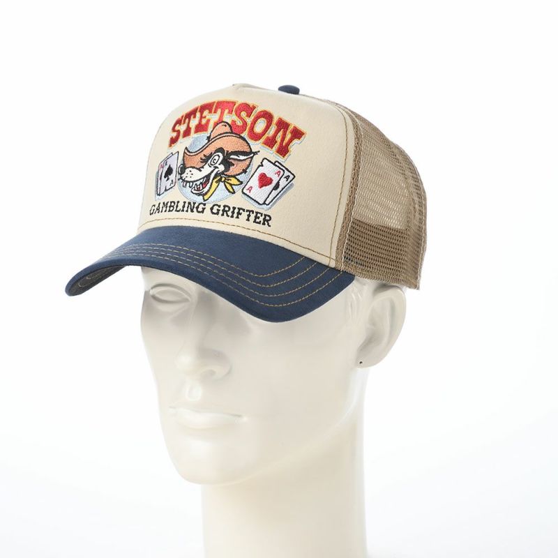 ステットソンのキャップ TRUCKER CAP GAMBLING GRIFTER（トラッカーキャップ ギャンブリンググリフター） ST258EU ネイビー