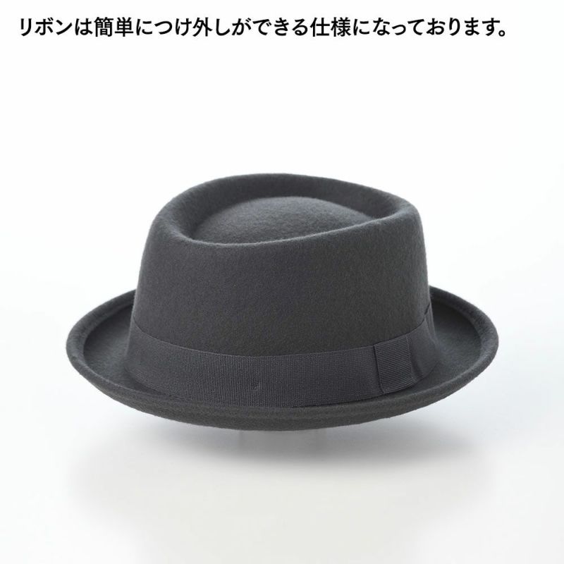 ゴットマンのフェルトハット Porkpie Wool Hat（ポークパイウールハット） G12253 ダークグレー