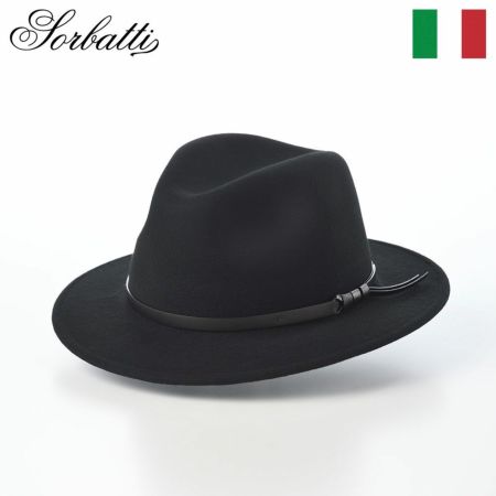 ソルバッティのフェルトハット Wool Felt Hat Teardrop（ウールフェルトハット ティアドロップ）S001 ブラック