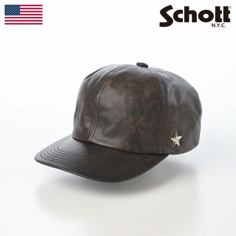 ショットのキャップ ONE STAR VINTAGE LEATHER CAP（ワンスターヴィンテージレザーキャップ） SC112 ブラウン