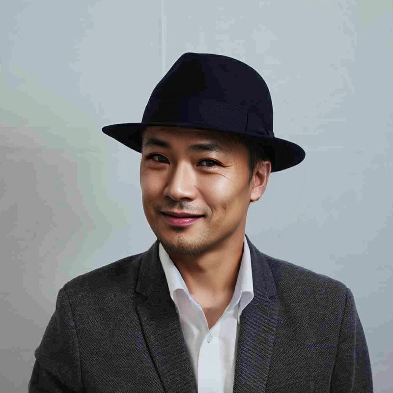 レッターのフェルトハット Fur Felt Fedora（ファーフェルト フェドラ） ネイビー