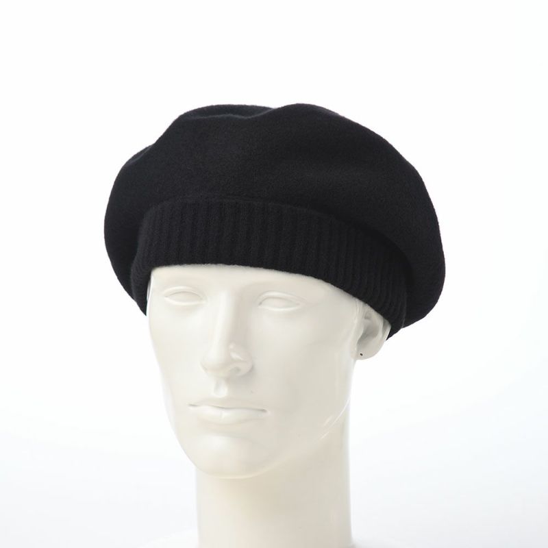レッターのベレー帽 Rib Basque Beret Big（リブバスクベレービッグ） ブラック