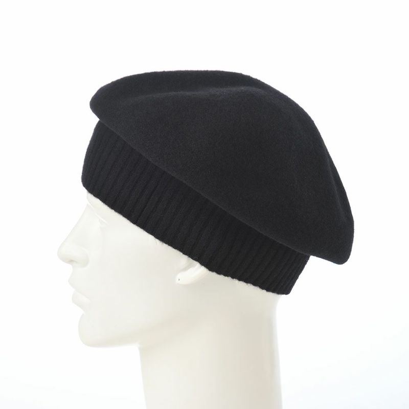 レッターのベレー帽 Rib Basque Beret Big（リブバスクベレービッグ） ブラック