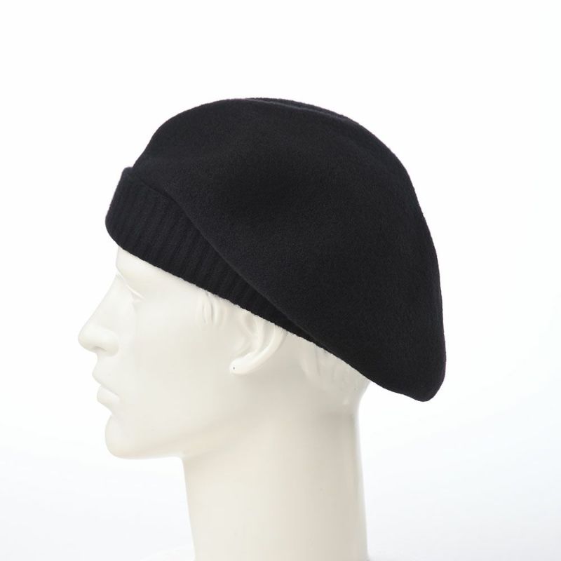レッターのベレー帽 Rib Basque Beret Big（リブバスクベレービッグ） ブラック