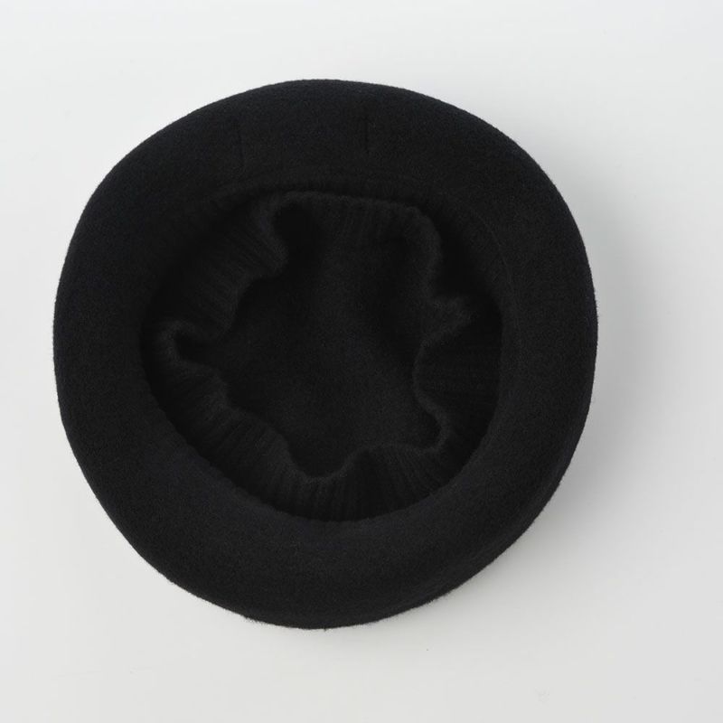 レッターのベレー帽 Rib Basque Beret Big（リブバスクベレービッグ） ブラック