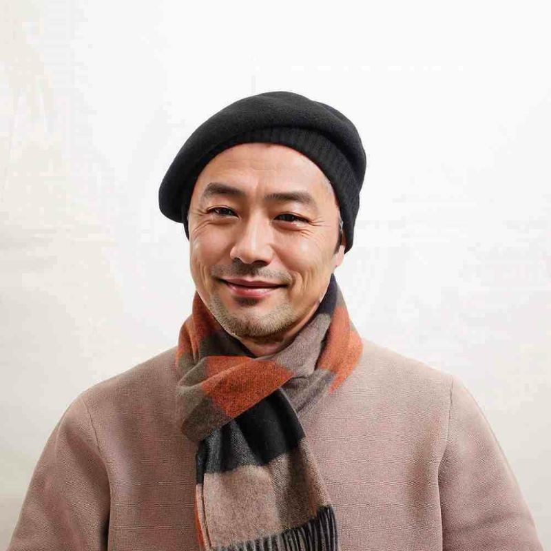 レッターのベレー帽 Rib Basque Beret Big（リブバスクベレービッグ） ブラック