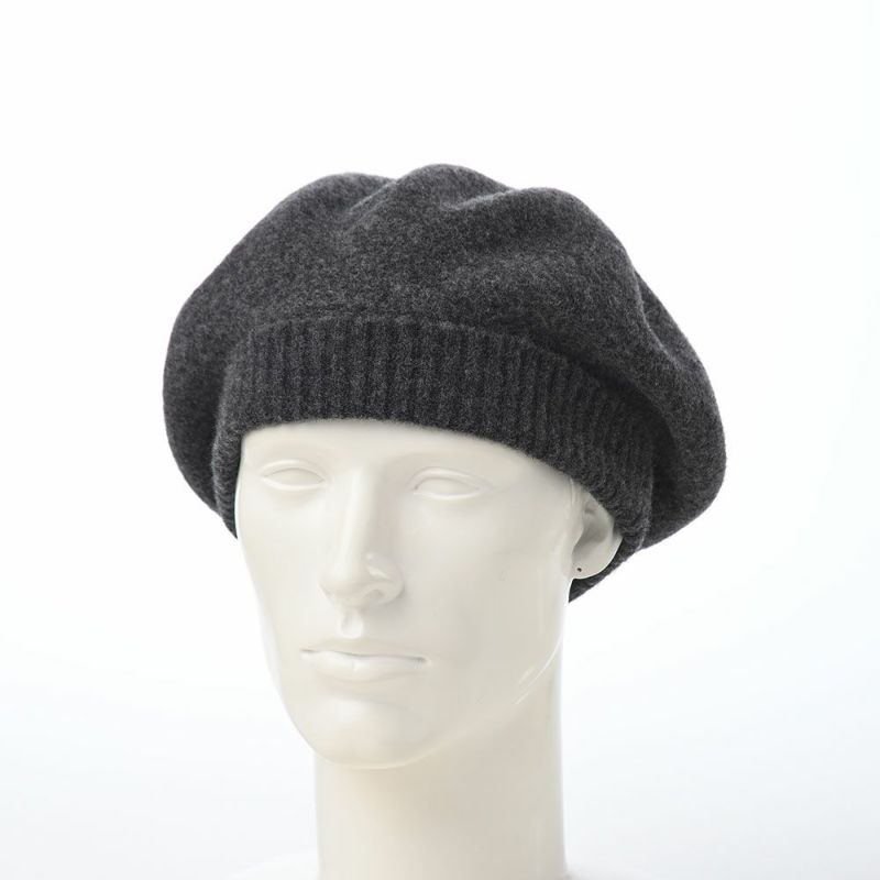 レッターのベレー帽 Rib Basque Beret Big（リブバスクベレービッグ） チャコール