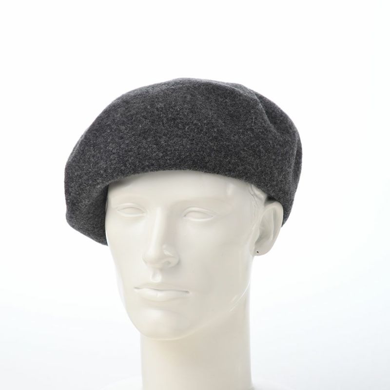 レッターのベレー帽 Rib Basque Beret Big（リブバスクベレービッグ） チャコール