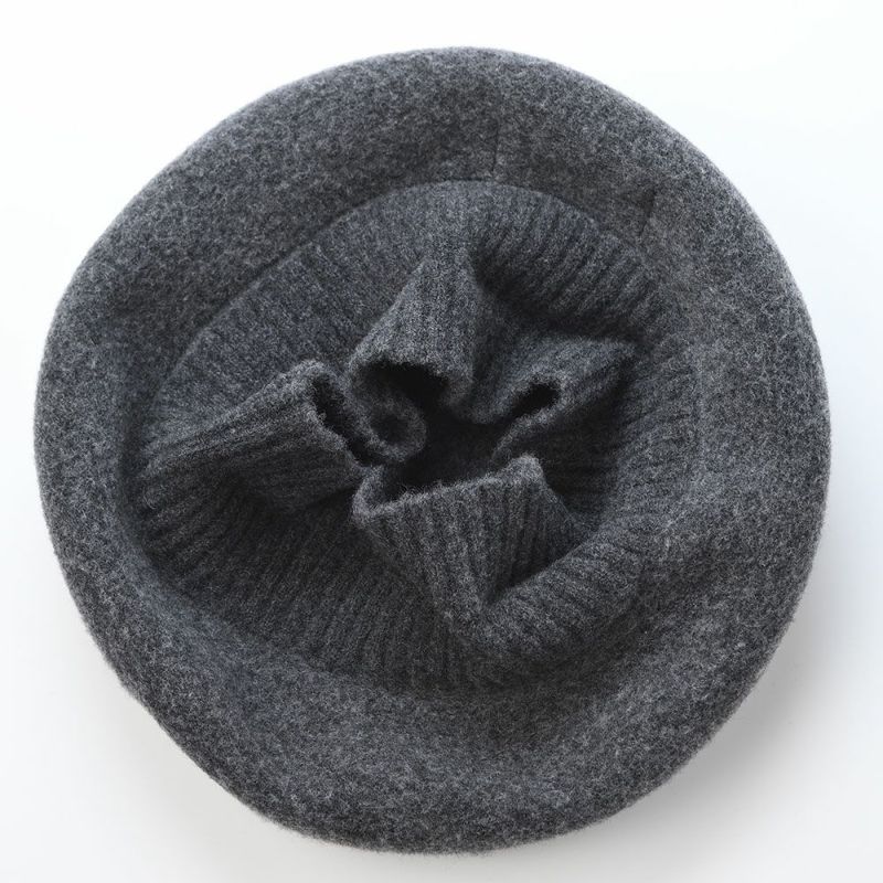 レッターのベレー帽 Rib Basque Beret Big（リブバスクベレービッグ） チャコール