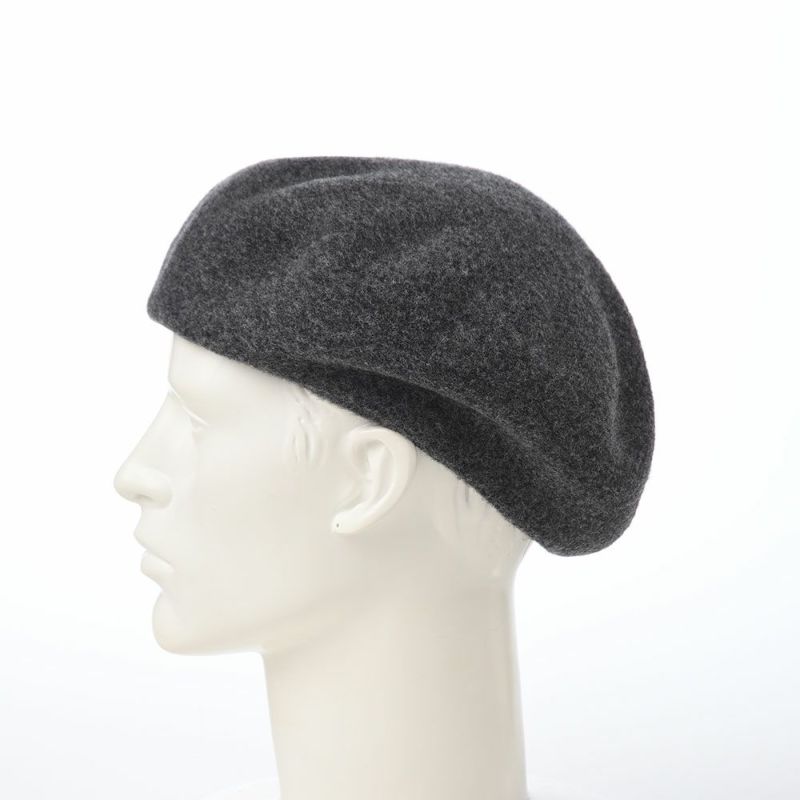 レッターのベレー帽 Rib Basque Beret Big（リブバスクベレービッグ） チャコール