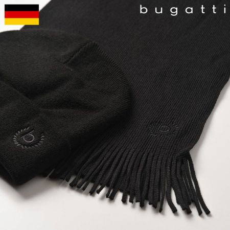 ブガッティのスカーフ・マフラー Raschel Scarf ＆ Beanie（ラッセルスカーフ＆ビーニー） 630204 ブラック