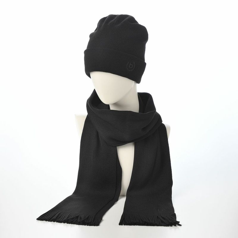 ブガッティのスカーフ・マフラー Raschel Scarf ＆ Beanie（ラッセルスカーフ＆ビーニー） 630204 ブラック