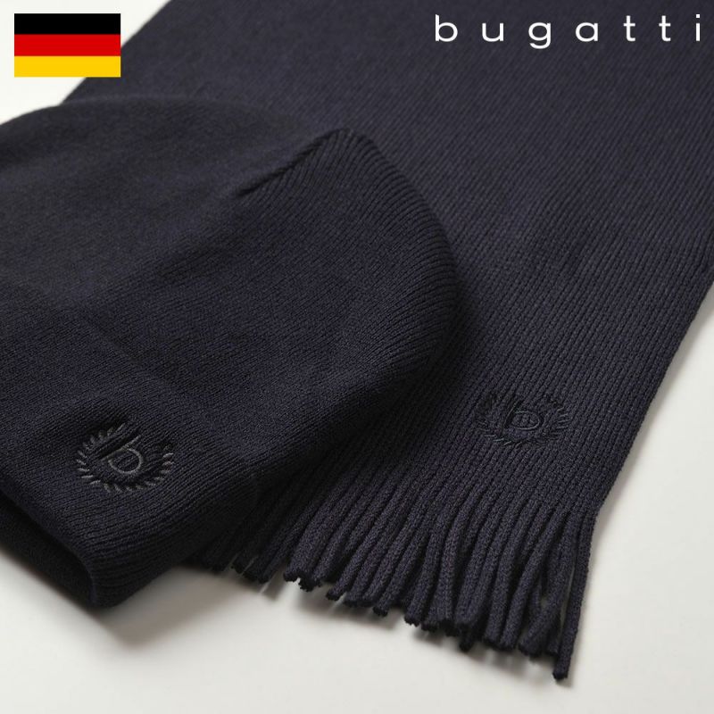 ブガッティのスカーフ・マフラー Raschel Scarf ＆ Beanie（ラッセルスカーフ＆ビーニー） 630204 ネイビー