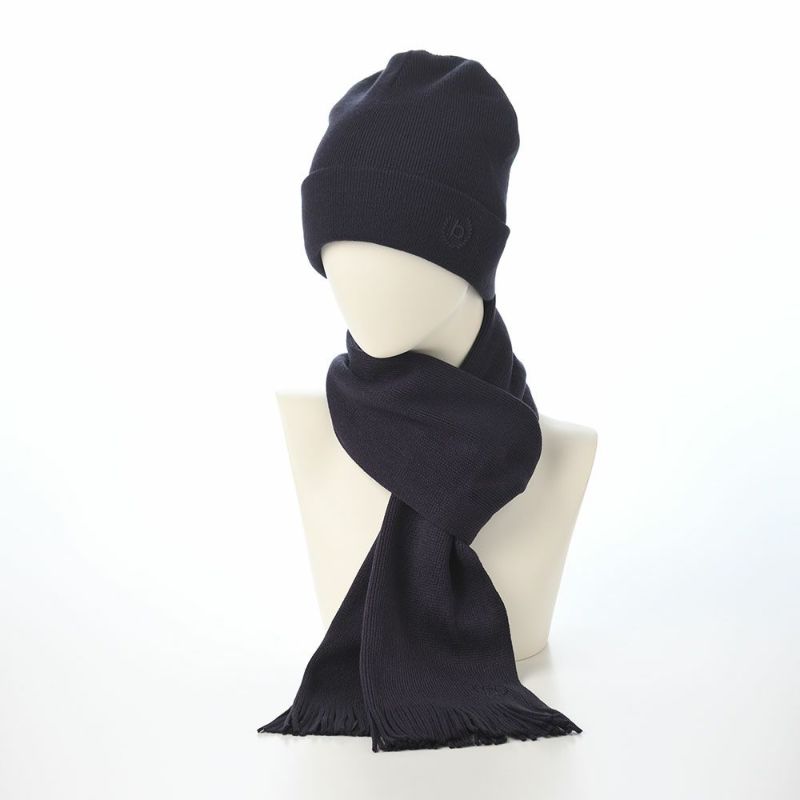 ブガッティのスカーフ・マフラー Raschel Scarf ＆ Beanie（ラッセルスカーフ＆ビーニー） 630204 ネイビー