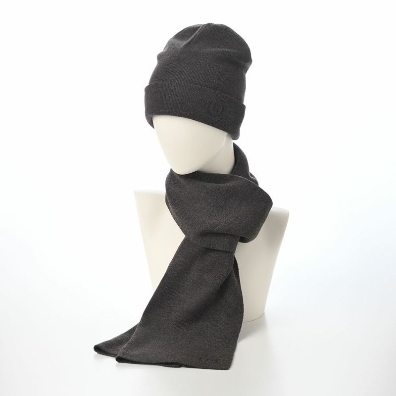 ブガッティのスカーフ・マフラー Knitted Scarf ＆ Beanie（ニットスカーフ＆ビーニー） 630204 チャコール