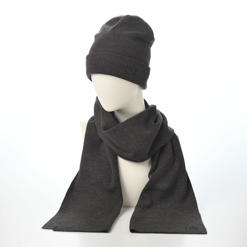 ブガッティのスカーフ・マフラー Knitted Scarf ＆ Beanie（ニットスカーフ＆ビーニー） 630204 チャコール