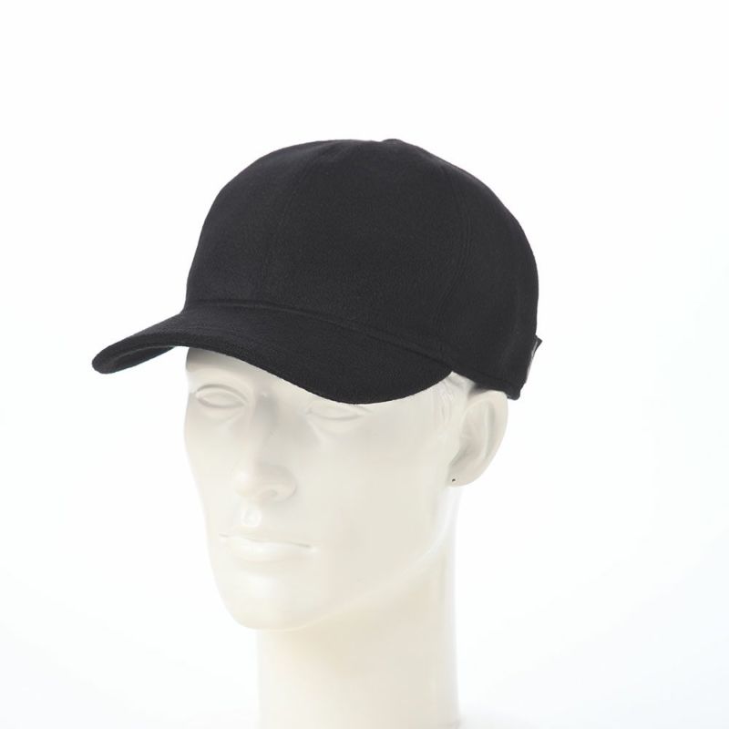 ボルサリーノのキャップ Baseball Cashmere Cap（ベースボール カシミア キャップ） B95174 ブラック