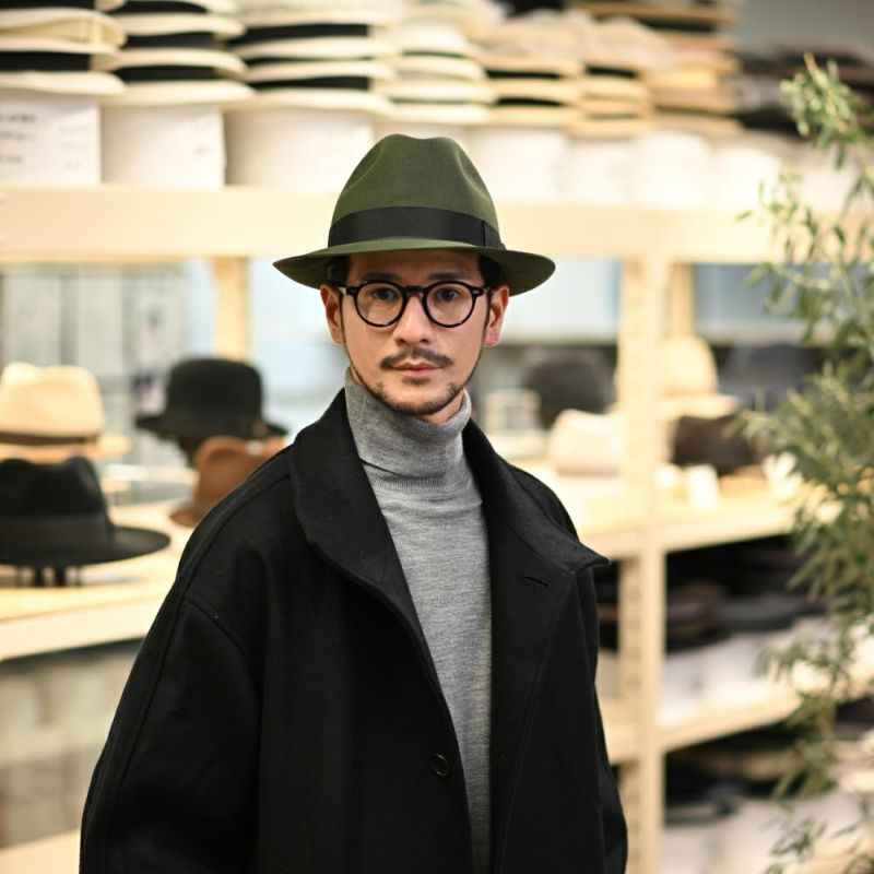 ボルサリーノのフェルトハット Marengo rasato（マレンゴ ラザート） 490025 モスグリーン