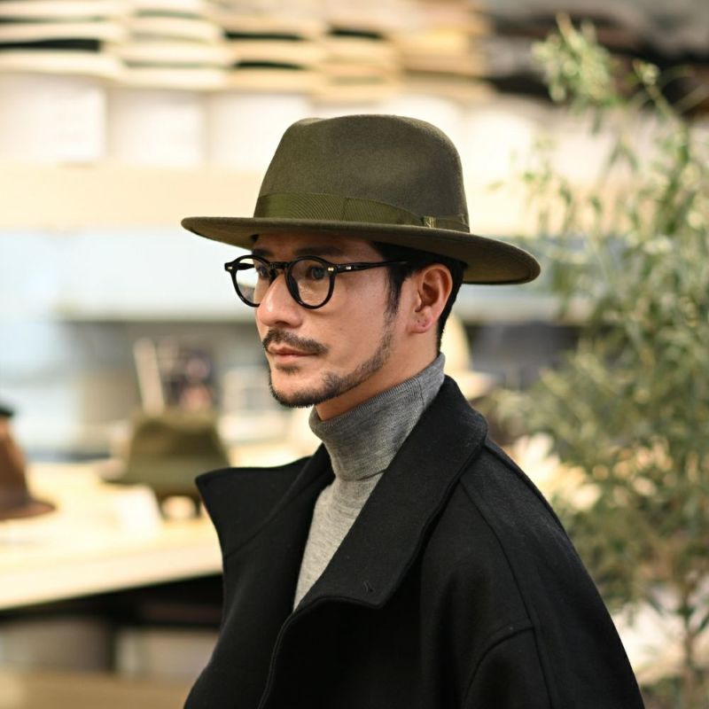 ボルサリーノのフェルトハット Macho Felt Hat（マチョ フェルトハット） 170016 カーキ