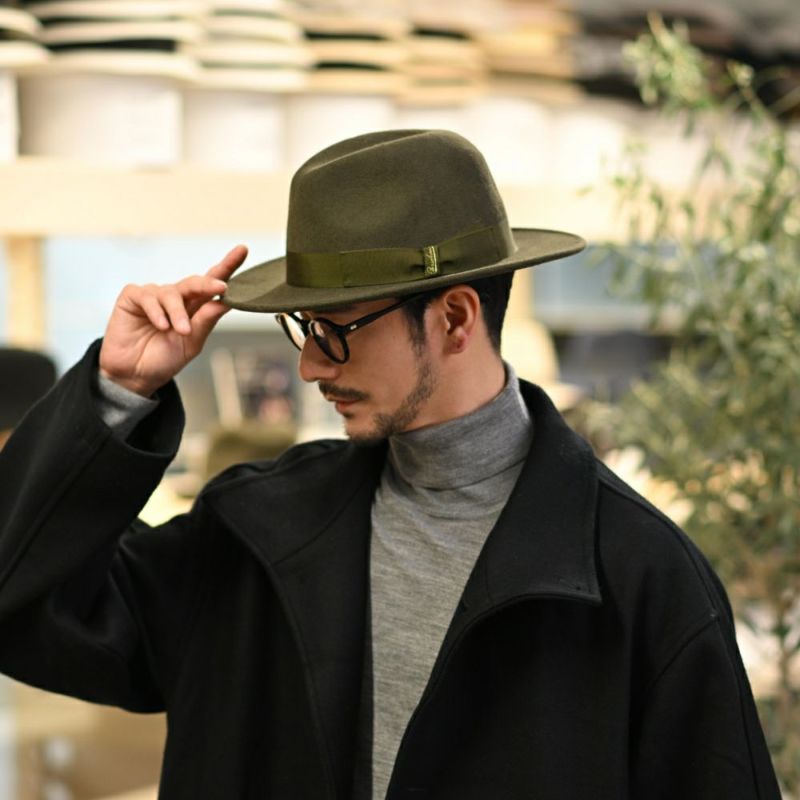 ボルサリーノのフェルトハット Macho Felt Hat（マチョ フェルトハット） 170016 カーキ