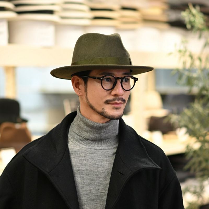 ボルサリーノのフェルトハット Macho Felt Hat（マチョ フェルトハット） 170016 カーキ