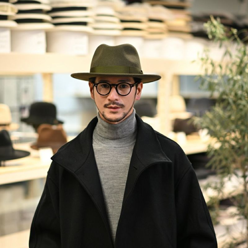 ボルサリーノのフェルトハット Macho Felt Hat（マチョ フェルトハット） 170016 カーキ