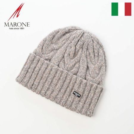 マローネのニット帽 Cashmere Cable Knit Cap（カシミヤ ケーブル ニット キャップ） 84195 ベージュ