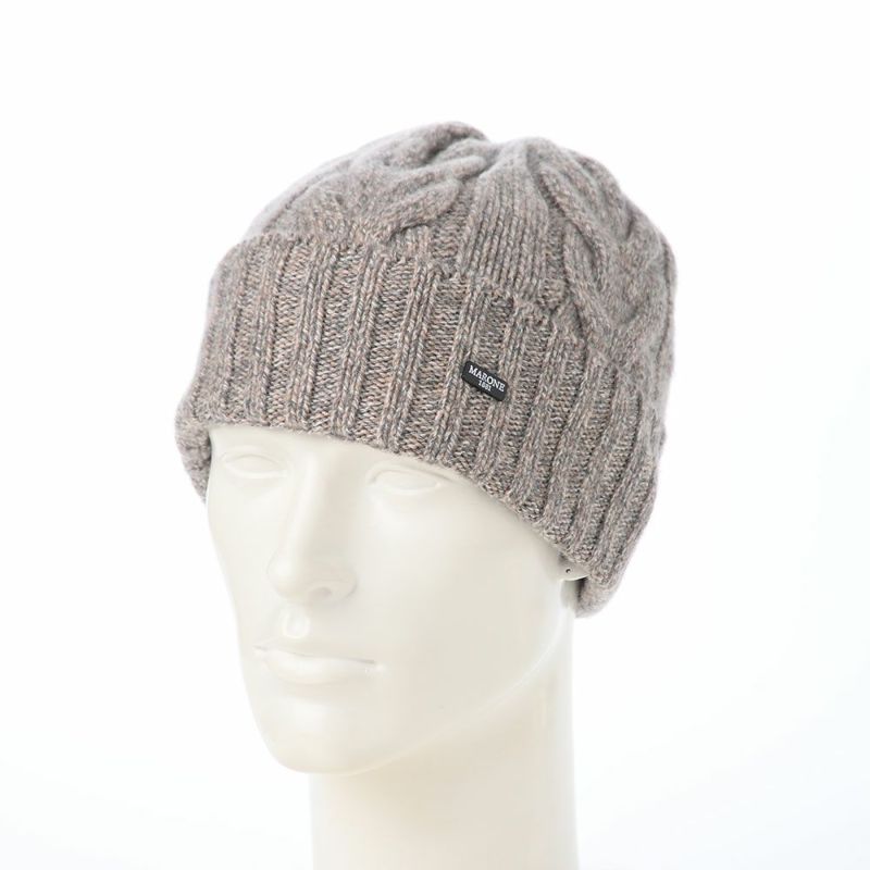 マローネのニット帽 Cashmere Cable Knit Cap（カシミヤ ケーブル ニット キャップ） 84195 ベージュ