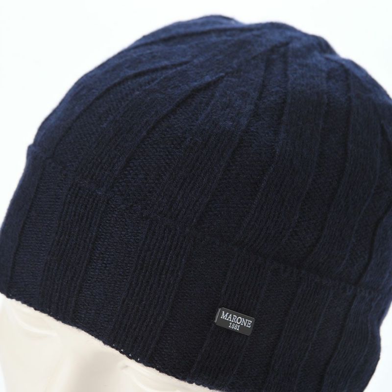 マローネのニット帽 Cashmere Vertical Knit Cap（カシミヤ バーチカル ニット キャップ） 84192 ブルー