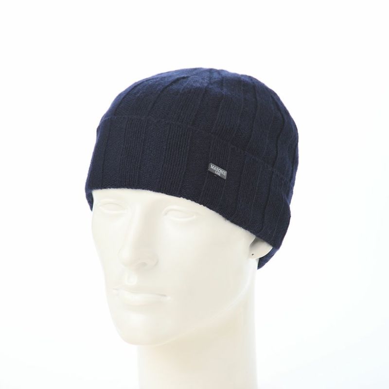 マローネのニット帽 Cashmere Vertical Knit Cap（カシミヤ バーチカル ニット キャップ） 84192 ブルー