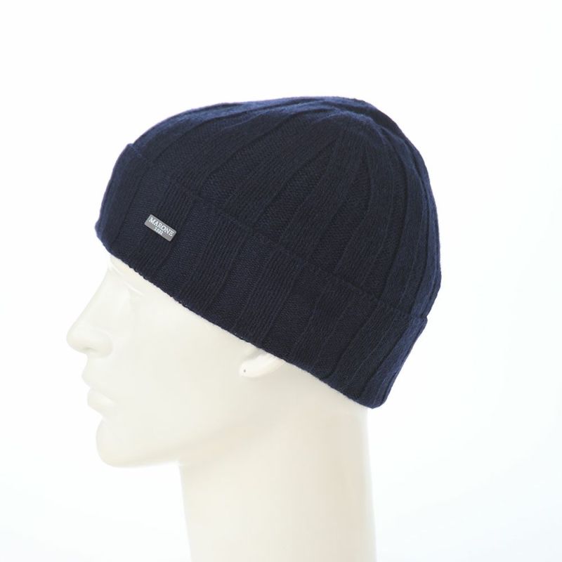 マローネのニット帽 Cashmere Vertical Knit Cap（カシミヤ バーチカル ニット キャップ） 84192 ブルー