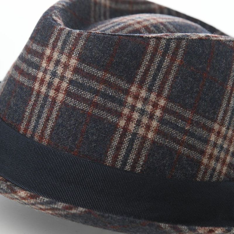 マローネのソフトハット A Check Trilby（エー チェック トリルビー） UT238 ブルー