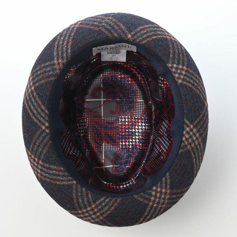 マローネのソフトハット A Check Trilby（エー チェック トリルビー） UT238 ブルー